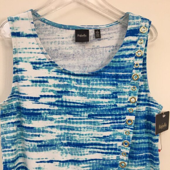Rafaella Cabana Party Blue and White Sleeveless Top Size S NEW With Tags - Picture 3 of 6